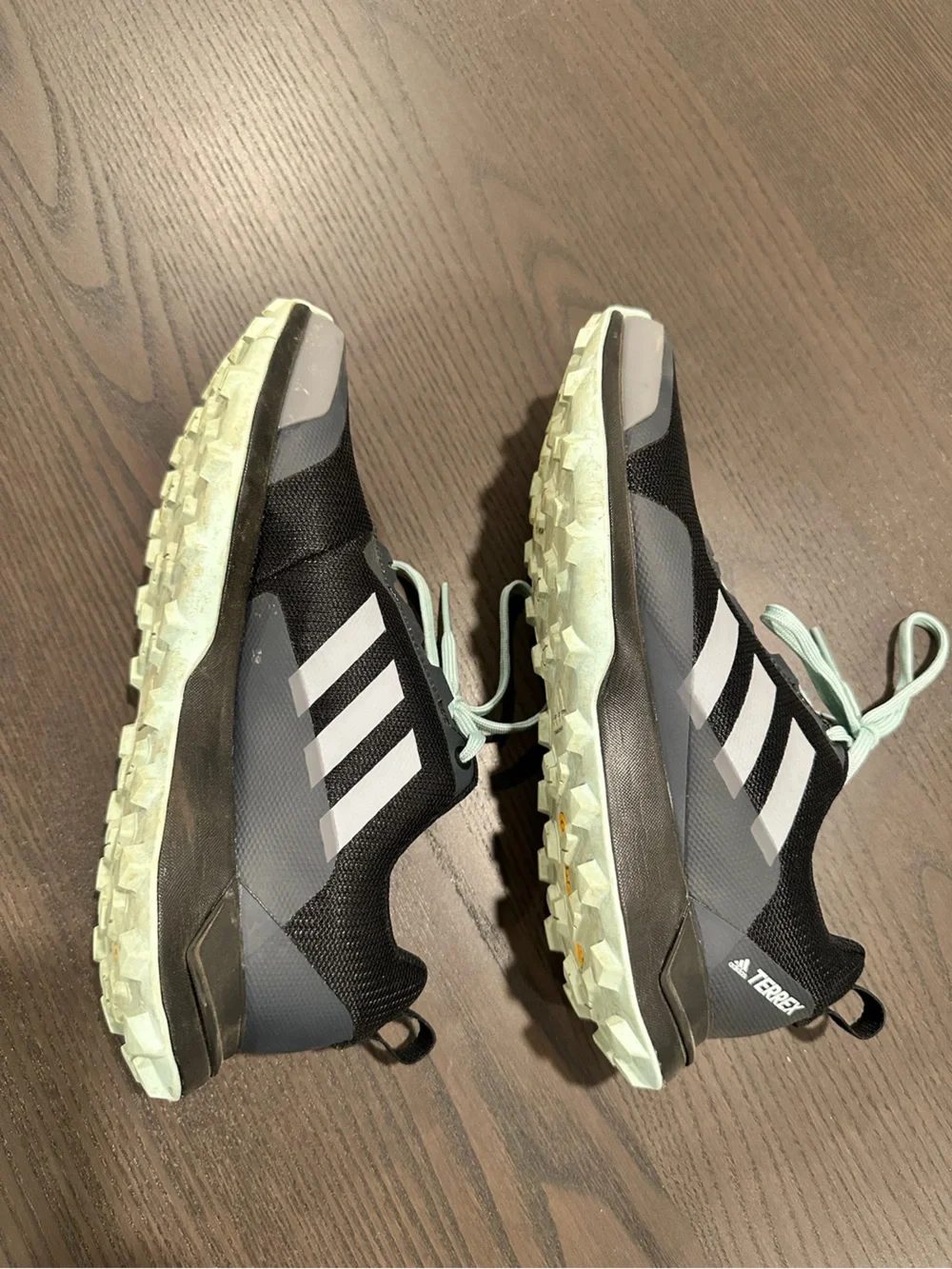 adidas Black and Light Mint Trail Shoes